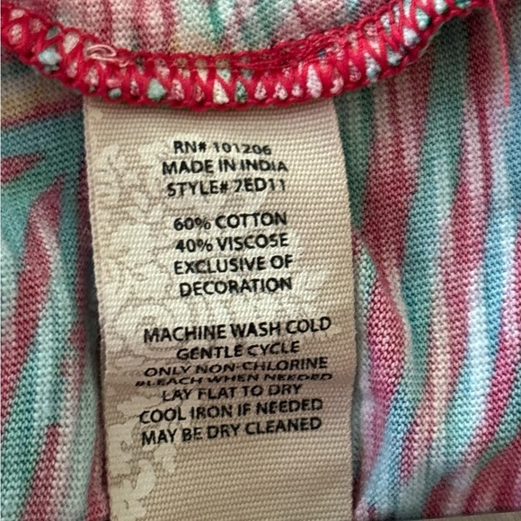 SOFT SURROUNDINGS sleeveless top, soft cotton blend, floral, crochet ruffle,Med. - Picture 8 of 8